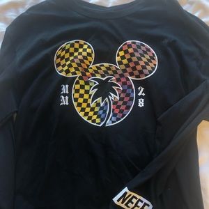 NWT NEFF DISNEY LARGE DISNEYLAND MICKEY Black long sleeve top casual tops shirt